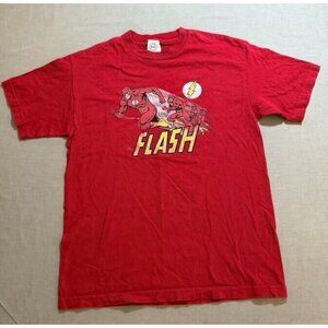 DC Comics Flash Shirt Adult Medium Red Logo Short Sleeve Pullover Tee‎ Mens.